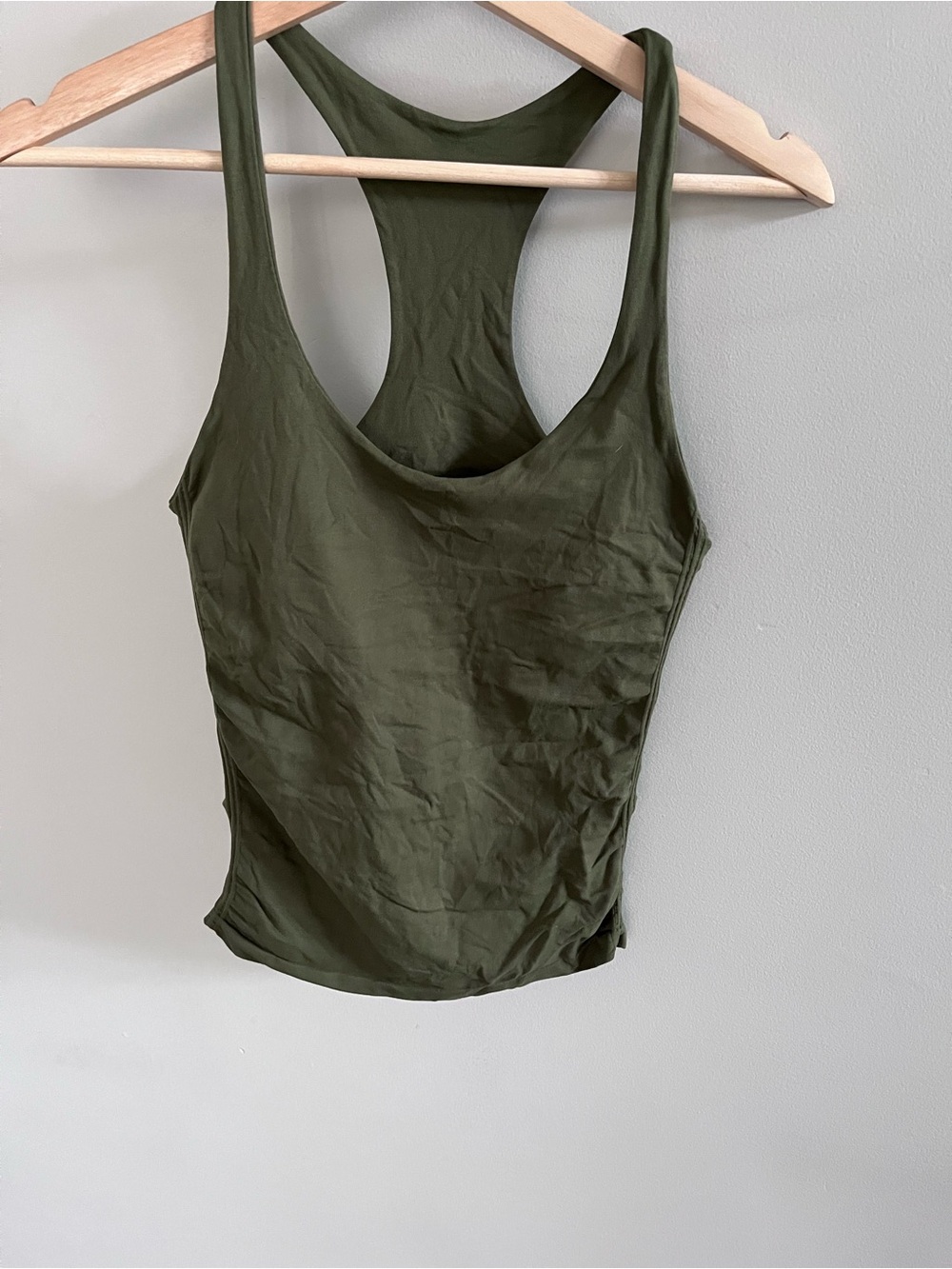 Arden B Womens Olive Green Racerback Tank Top XS/S Stretch Scoop Neck Athletic